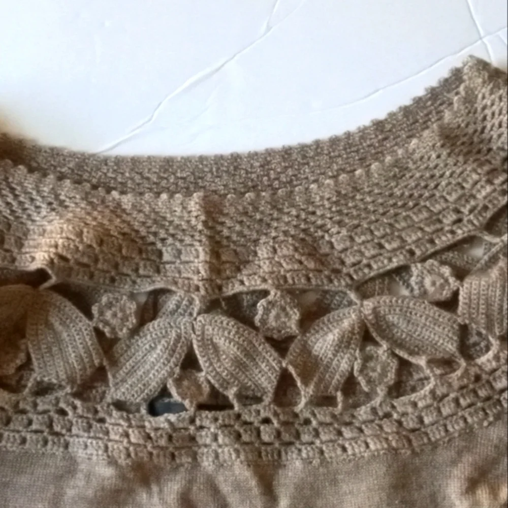 Ulla Johnson Open Floral Open-Crochet Italian Yard Sweater - Size: M